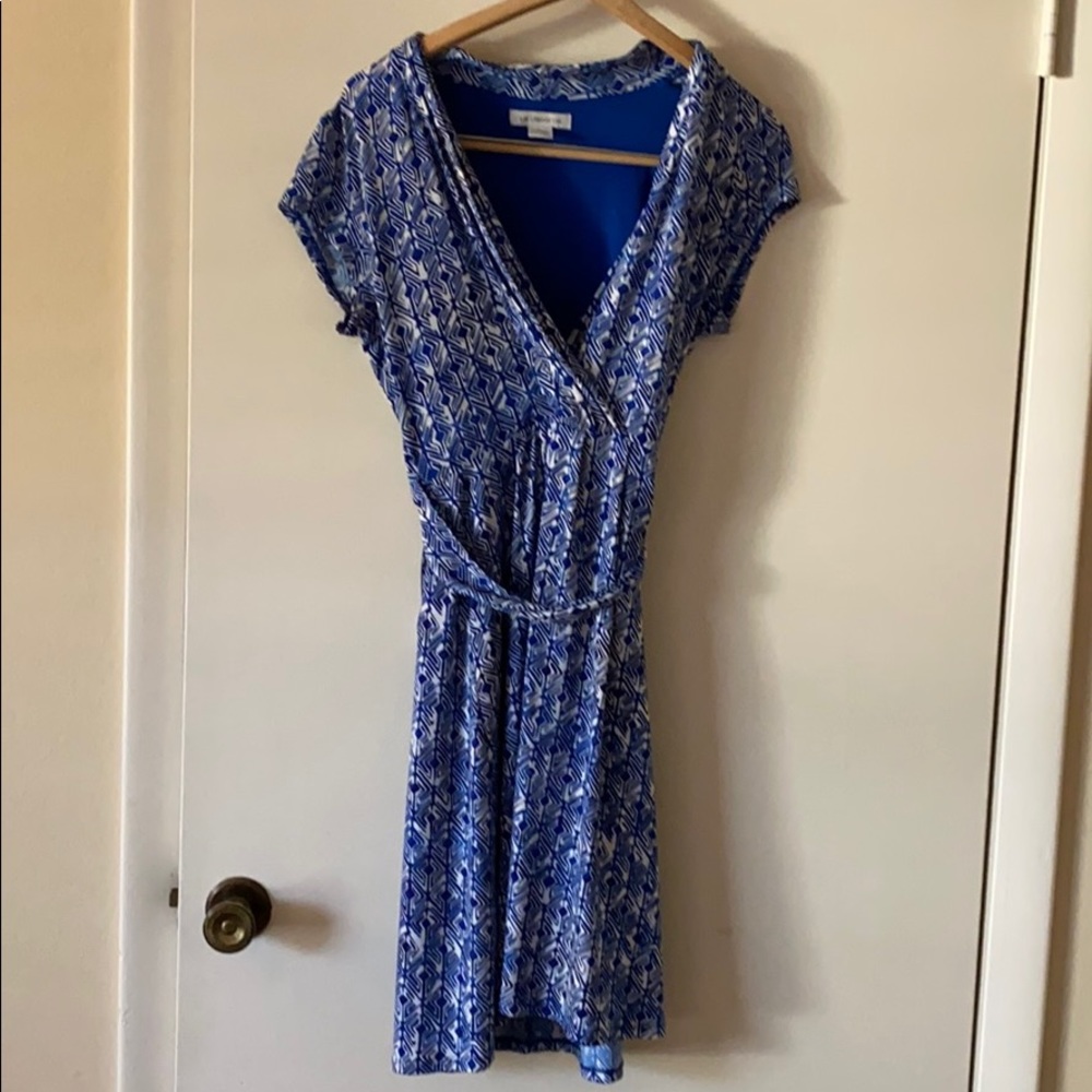 Royal blue medium Liz Claiborne wrap style dress